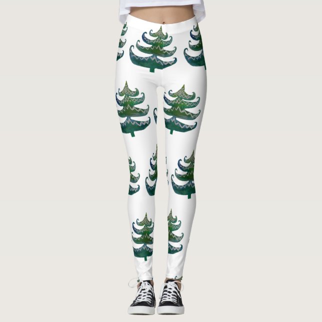 Leggings Leyendas personalizados Árboles de Navidad (Anverso)