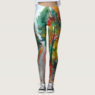 Leggings Leyendas personalizados Arte acuarela de otoño
