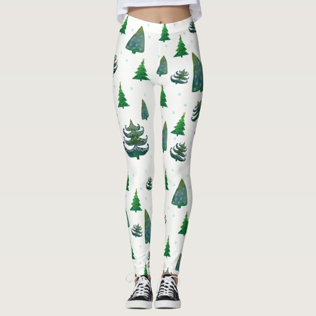Leggings Leyendas Personalizados de árboles de Navidad (Anverso)