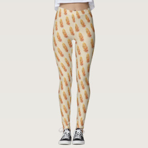 Leggings Leyendas Personalizados de arte de pluma dorada