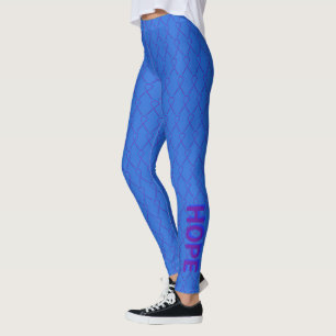 Leggings Leyendas Personalizados de la cinta azul y púrpura