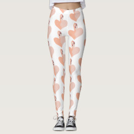 Leggings Leyendas Personalizados Flamingo, corazón de flame