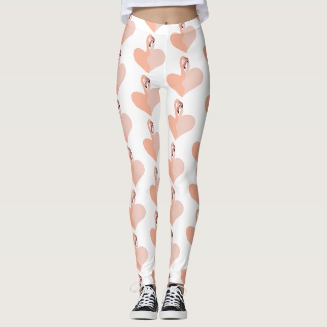 Leggings Leyendas Personalizados Flamingo, corazón de flame (Anverso)