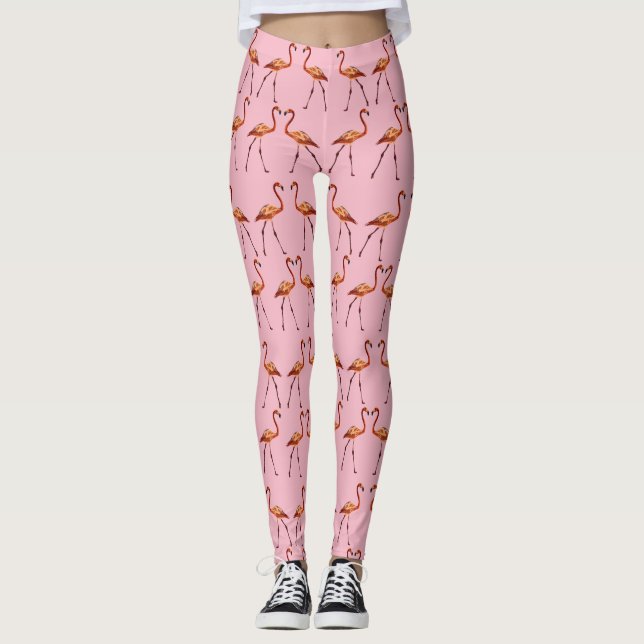 Leggings Leyendas personalizados Flamingo rosa (Anverso)