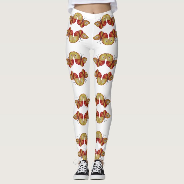 Leggings Leyendas personalizados Mariposas amarillas (Anverso)