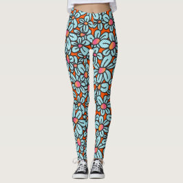 Leggings Leyendas Pop (Naranja) de flores