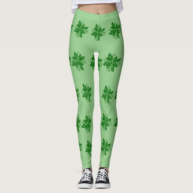 Leggings Leyendas - Ramas de Green Holly (Anverso)