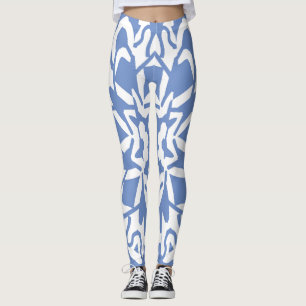 Leggings Leyendas "Ratti_Creative_Arts" azules y blancas