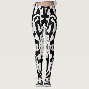 Leggings Leyendas "Ratti_Creative_Arts" blancas y negras