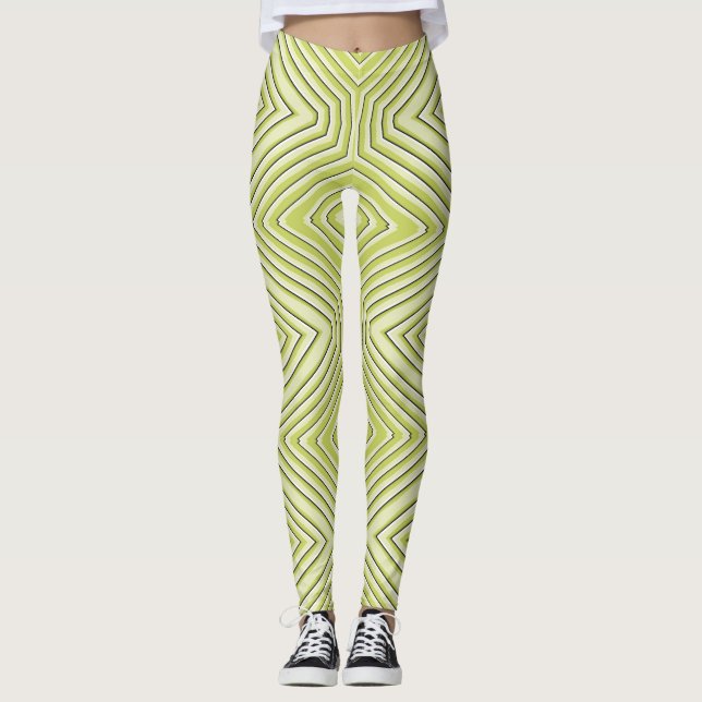 Leggings Leyendas "Ratti_Creative_Arts" de Lime chavron zig (Anverso)