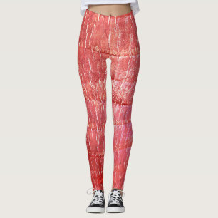 Leggings Leyendas "Ratti_Creative_Arts" de textura roja de 