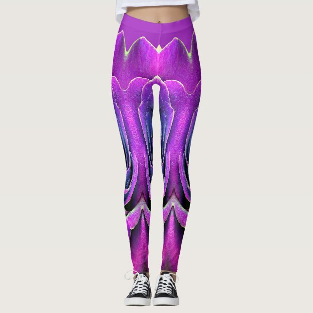 Leggings Leyendas "Ratti_Creative_Arts" de textura rosa (Anverso)