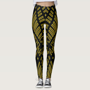 Leggings Leyendas "Ratti_Creative_Arts" negras y amarillas 
