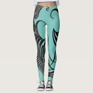 Leggings Leyendas rayadas de orca azul y negra