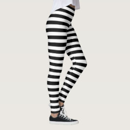 Leggings Leyendas rayadas en blanco y negro