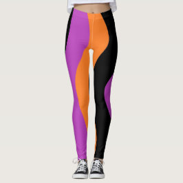 Leggings Leyendas rayadas Naranja púrpura y negro 