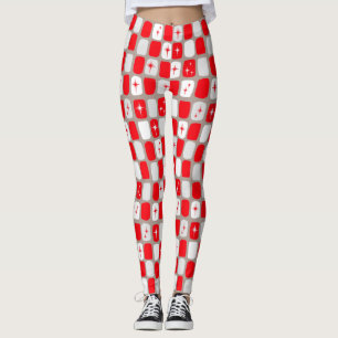 Leggings Leyendas Retro Red Starbursts