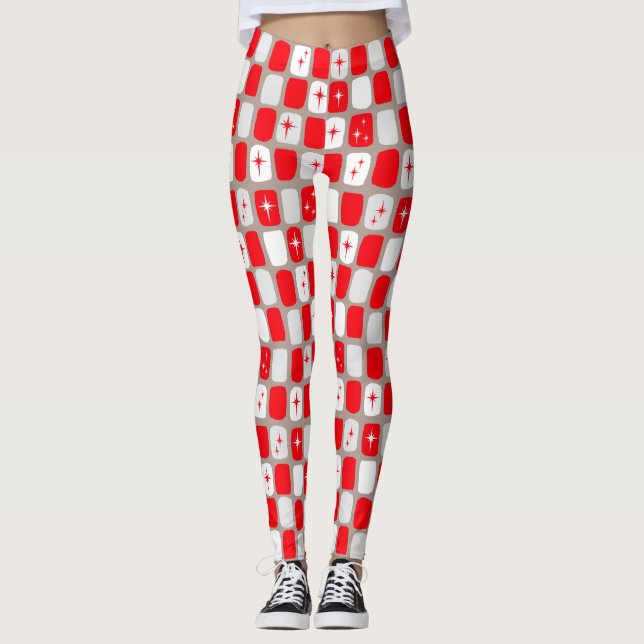 Leggings Leyendas Retro Red Starbursts (Anverso)
