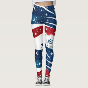 Leggings Leyendas rojas blancas y azules de EE.UU.