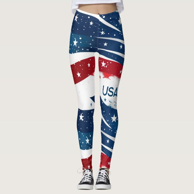 Leggings Leyendas rojas blancas y azules de EE.UU. (Anverso)