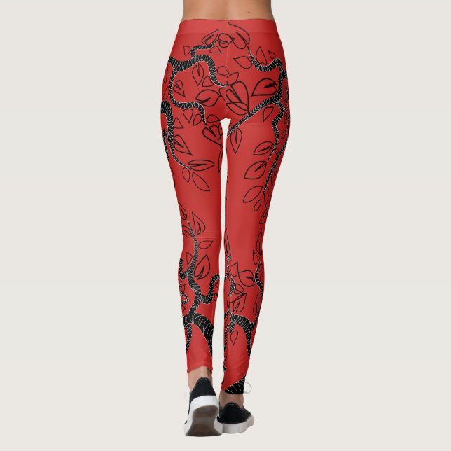Leggings Leyendas rojas con diseño de árboles - Elegir colo (Reverso)