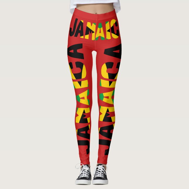 Leggings Leyendas rojas de la bandera de Jamaica (Anverso)