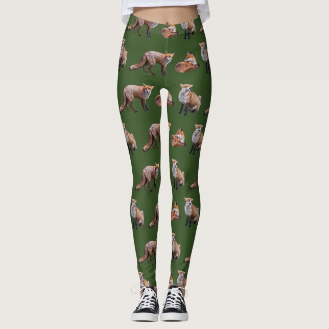 Leggings Leyendas rojas frenéticas (verdes) (Anverso)