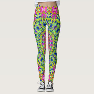 Leggings Leyendas rojas rosadas/verdes del Kaleidoscopio