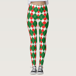 Leggings Leyendas Rojas Y Verdes De Argyle