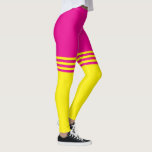 Leggings Leyendas rosadas/amarillas de la franja por Franco<br><div class="desc">Leyendas rosadas/amarillas de la franja por Francoise</div>