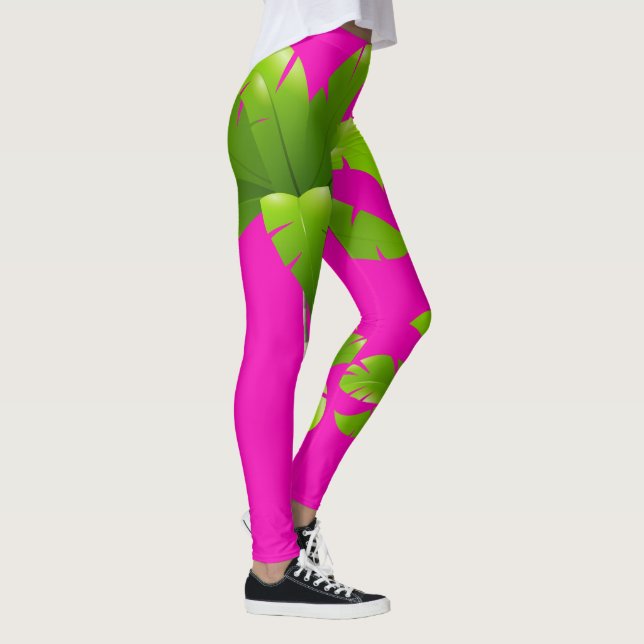 Leggings Leyendas rosadas del árbol de palmas (Derecha)
