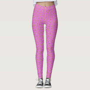Leggings Leyendas rosadas y Purpurinas de oro