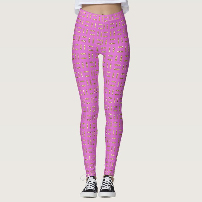 Leggings Leyendas rosadas y Purpurinas de oro (Anverso)