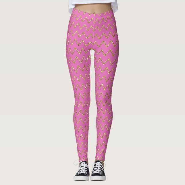 Leggings Leyendas rosadas y Purpurinas de oro (Anverso)