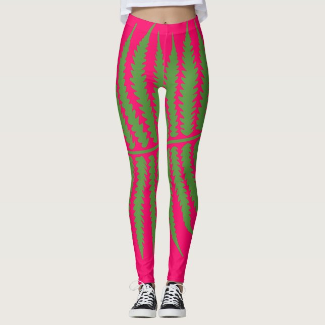 Leggings Leyendas rosas de hoja verde (Anverso)