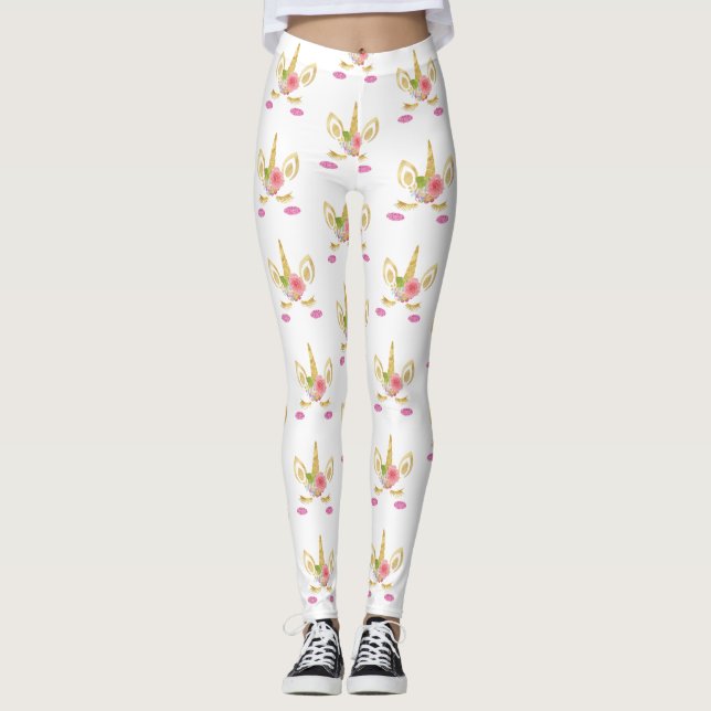 Leggings Leyendas rosas impresas de Unicornio (Anverso)