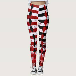 Leggings Leyendas sangrientas de Harlequin negro, blanco y