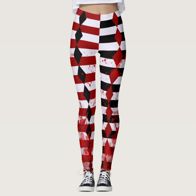Leggings Leyendas sangrientas de Harlequin negro, blanco y  (Anverso)