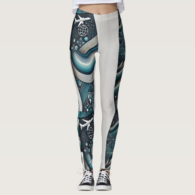 Leggings Leyendas tecnológicas de viajes futuristas - Globa (Anverso)