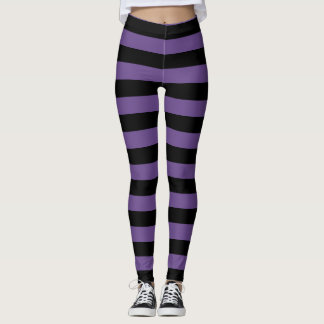 Leggings Leyendas temáticas de Halloween con rayas moradas 