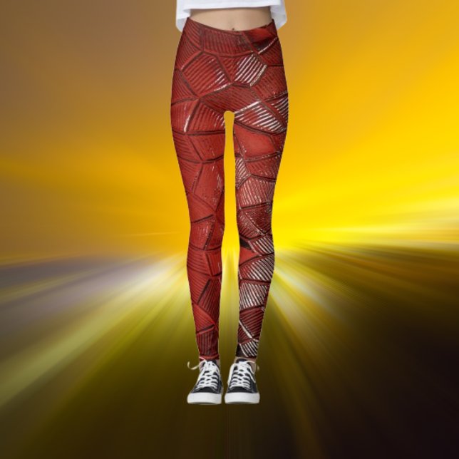 Leggings Leyendas texturadas de flujo de Crimson (Subido por el creador)
