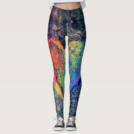 Leggings Leyendas todo-sobre-impresión de corazón pintadas