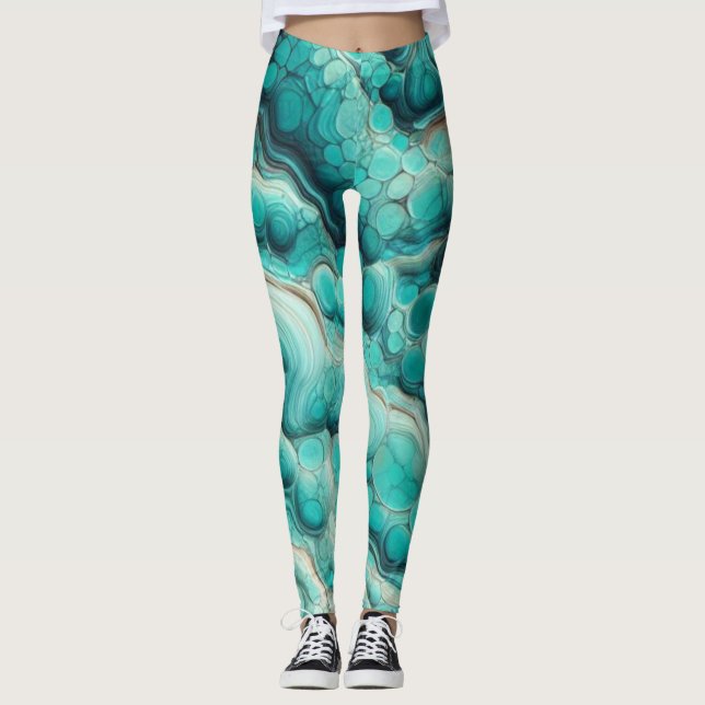 Leggings Leyendas Turquesa Swirly Stone Aqua (Anverso)