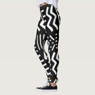 Leggings Leyendas únicas de Bogolan Azules Africanos