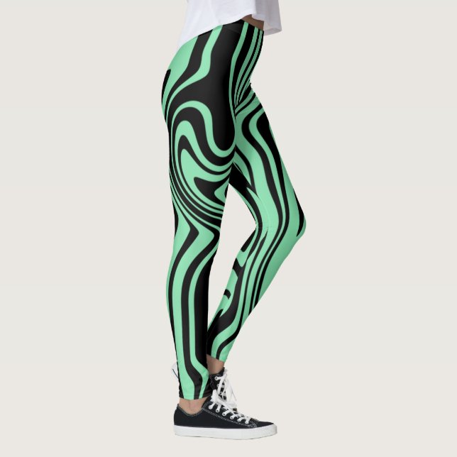 Leggings Leyendas verde azuladas de banda negra azul - Eleg (Derecha)