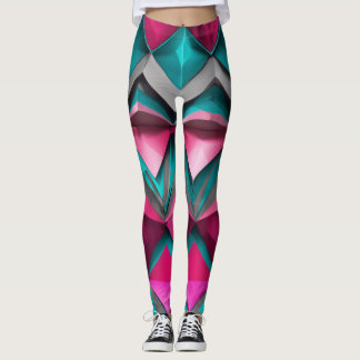 Leggings "Leyendas Verde azuladas y rosas de Navidades abst