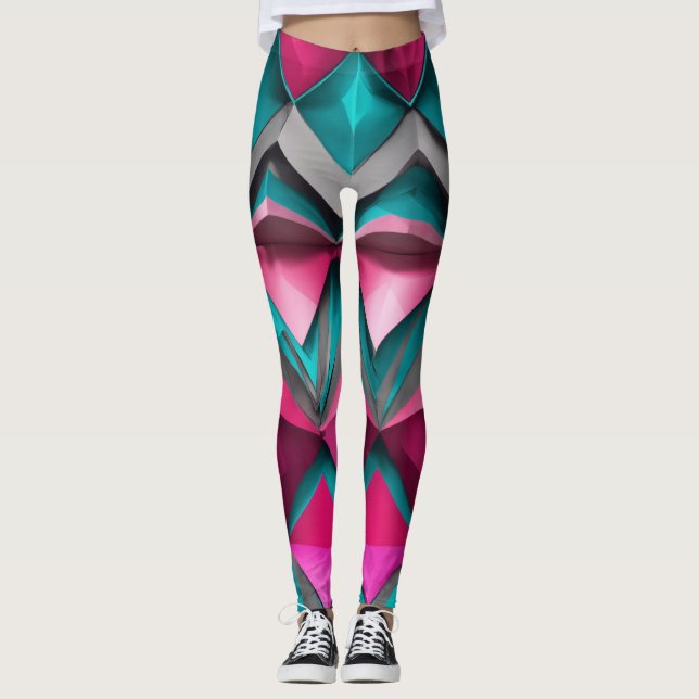Leggings "Leyendas Verde azuladas y rosas de Navidades abst (Anverso)