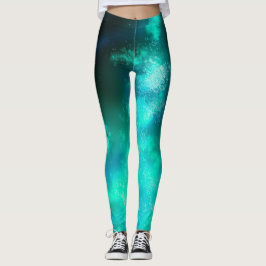 Leggings Leyendas verdes de esmeralda del cielo nocturno
