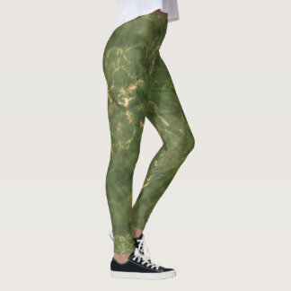 Leggings Leyendas verdes de impresión floral