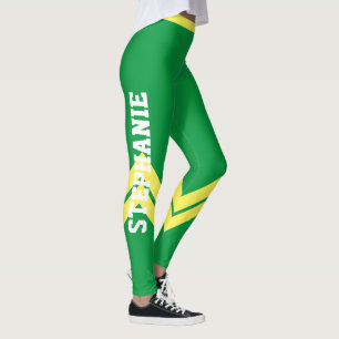 Leggings Leyendas verdes de Moda moderna amarilla y blanca